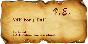 Vékony Emil névjegykártya