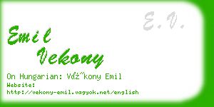 emil vekony business card